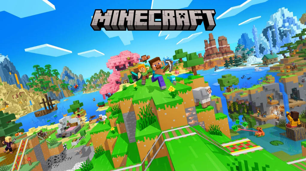 Minecraft gameplay screenshot showing running person