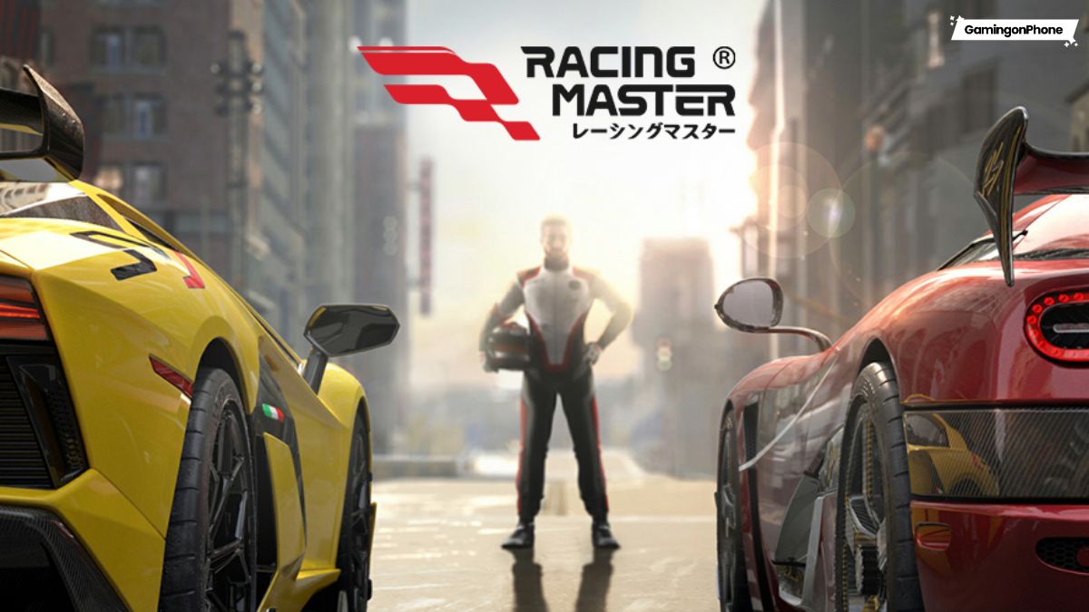 Racing Master A highly detailed Ferrari speeds through a professional race track in Racing Master.